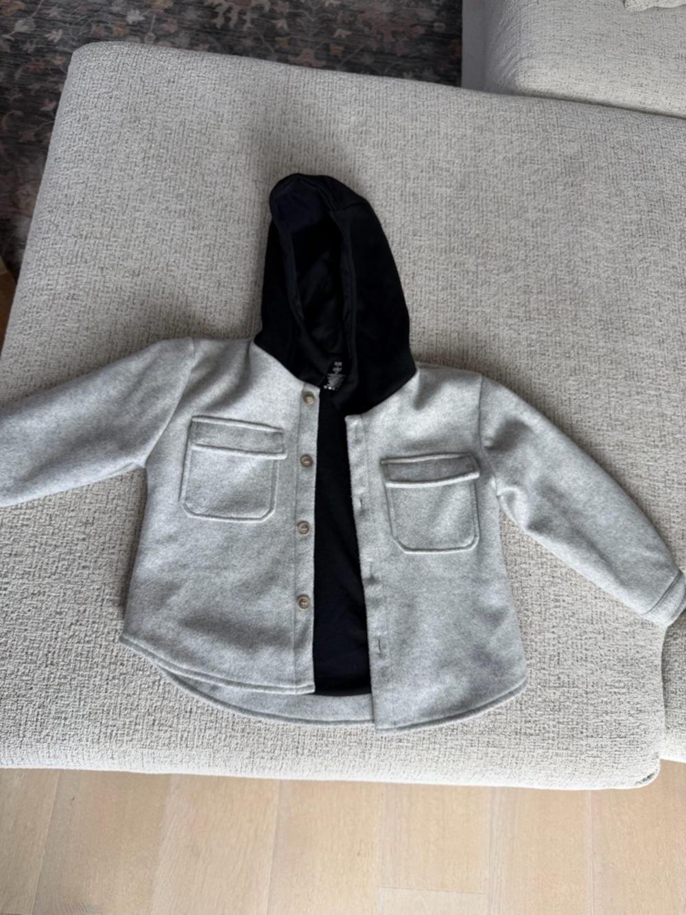 Kids Grey Jacket with Black Hooded Lining